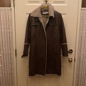 Kenneth Cole leather long coat